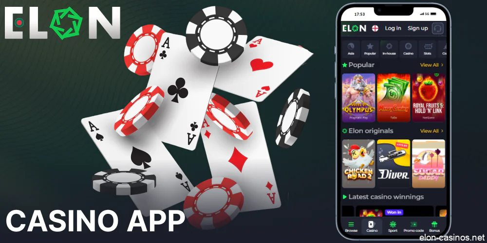 Casino games available on Elon Casino app for Bengali players
