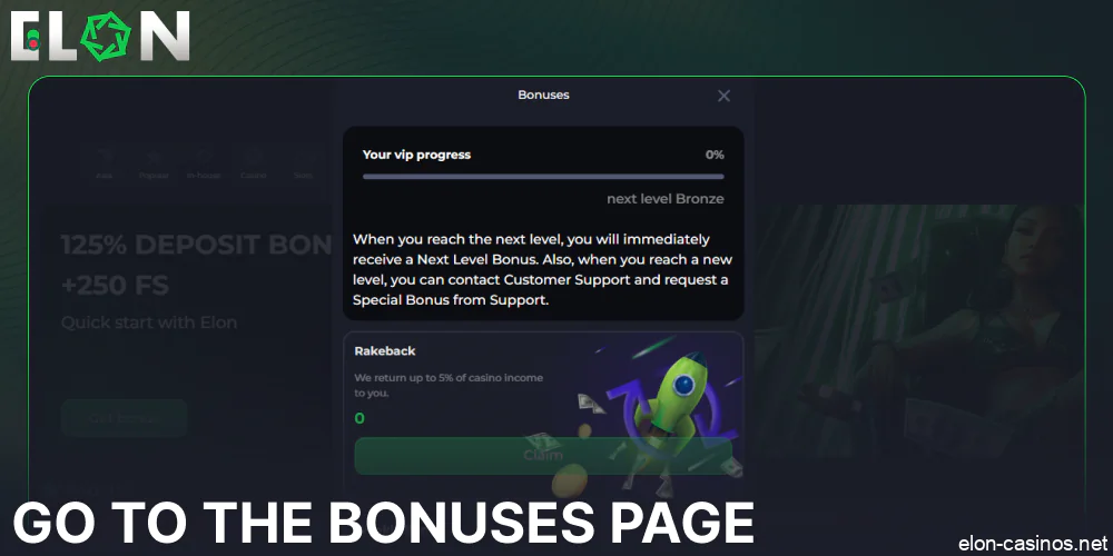 Go to the Bonuses page on Elon Caisno