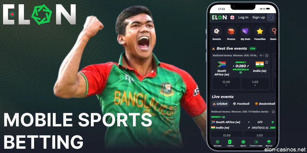 Sports betting options on Elon Casino for gamblers from Bangladesh
