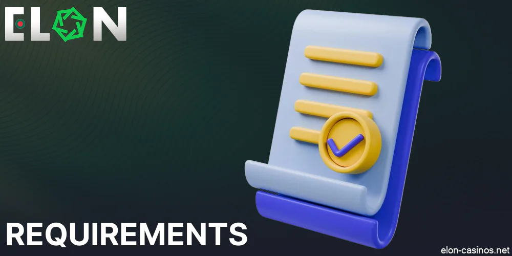 Elon Casino registration requirements for players from Bangladesh