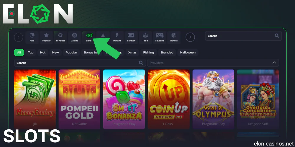Slot games available on Elon Casino for players from Bangladesh